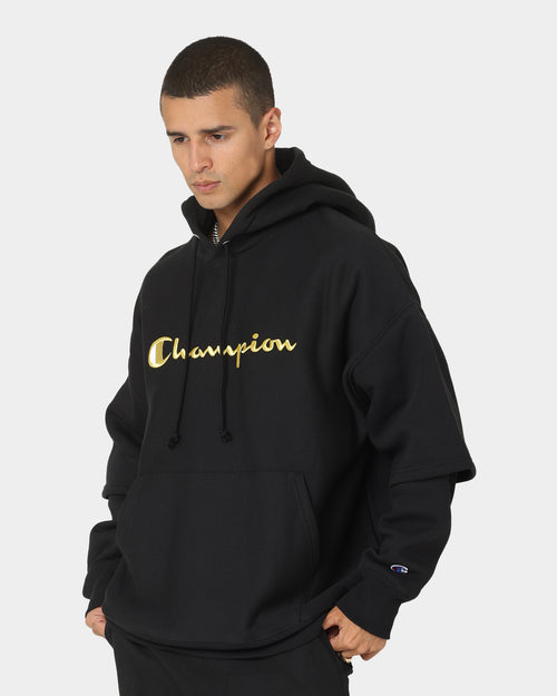 Champion Reverse Weave Double Layer Hoodie Black/Gold