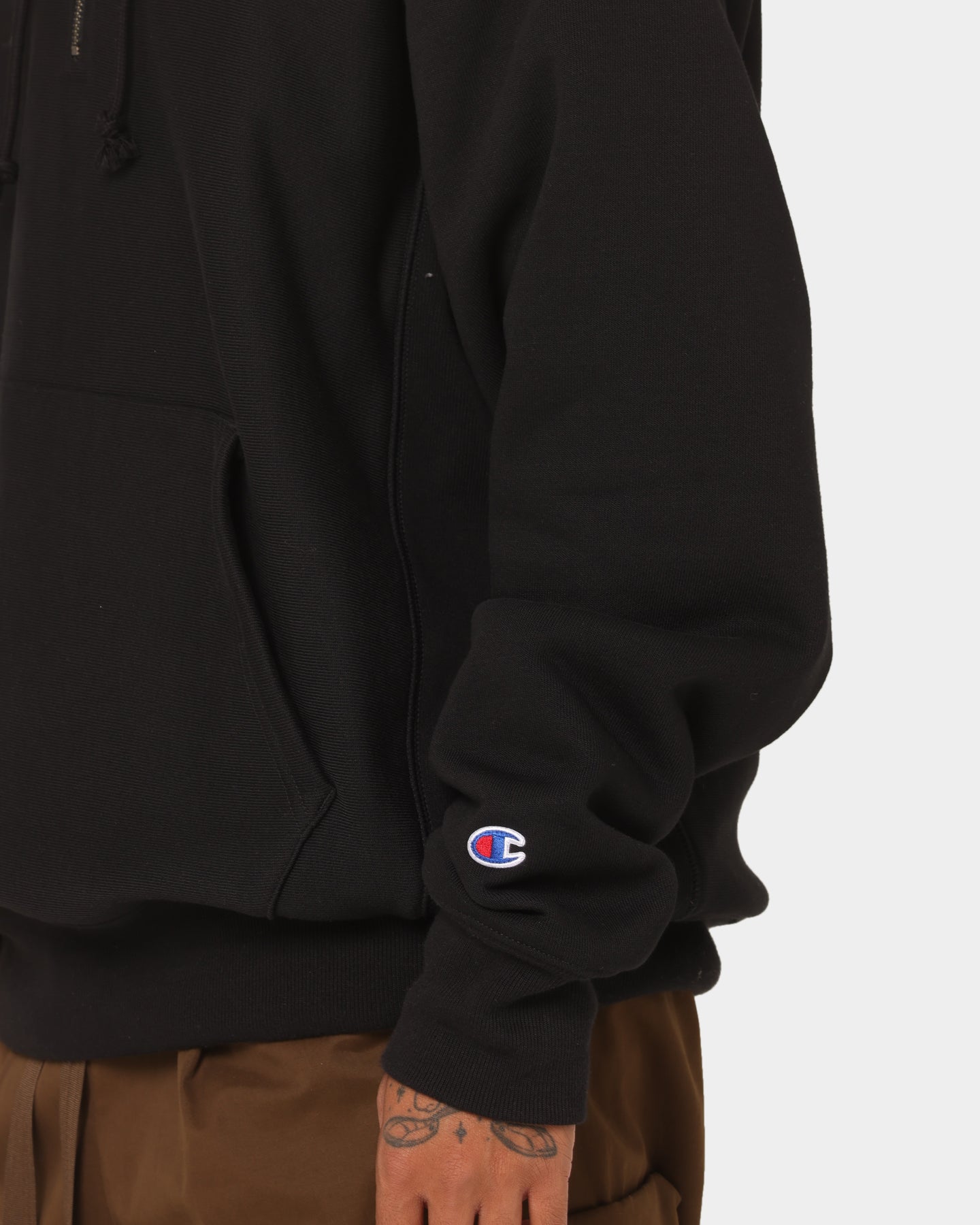 Champion Reverse Weave Quarter Zip Hoodie Black/Gold | Culture