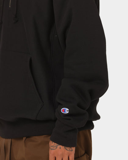 Champion Reverse Weave Quarter Zip Hoodie Black/Gold