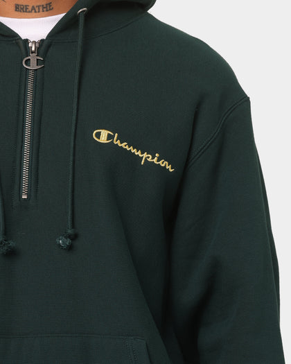 Champion Reverse Weave Quarter Zip Hoodie Midfield Green