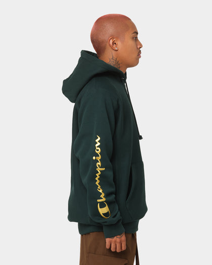 Champion Reverse Weave Quarter Zip Hoodie Midfield Green
