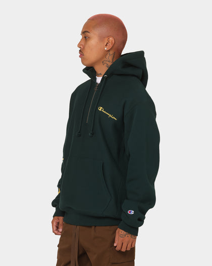 Champion Reverse Weave Quarter Zip Hoodie Midfield Green