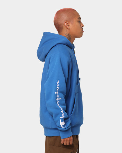 Champion Reverse Weave Quarter Zip Hoodie Living In Blue