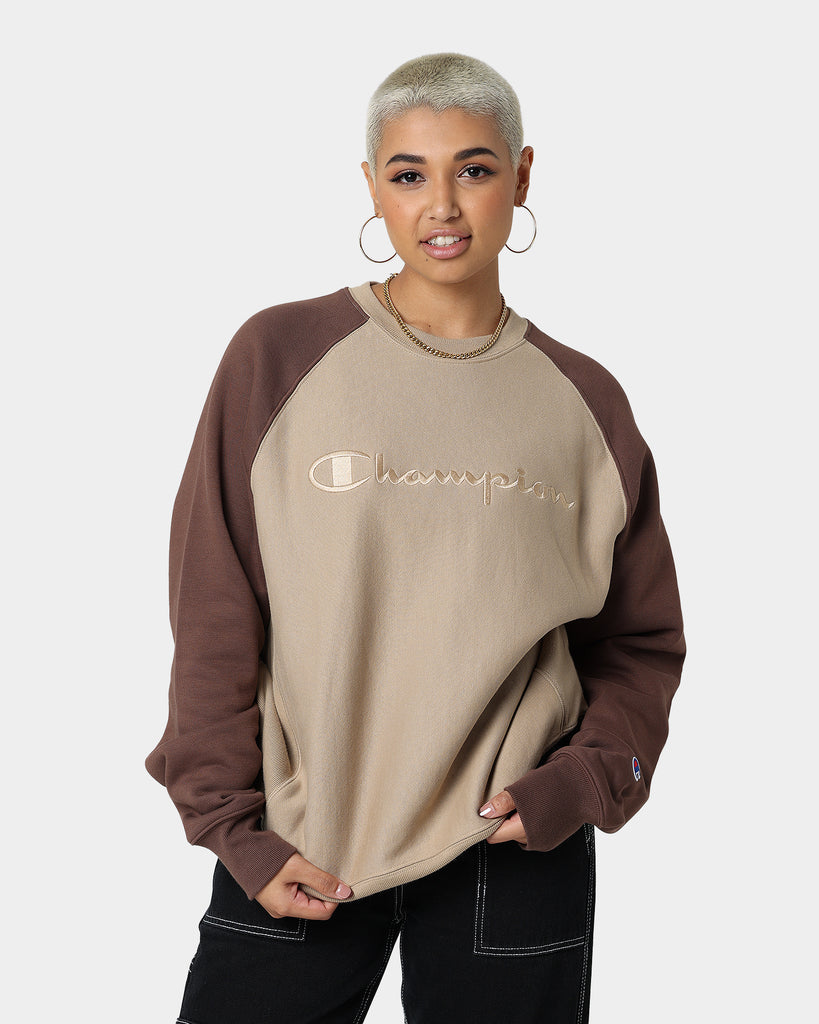 Reverse Weave Light Brown Crewneck Sweatshirt Reverse Weave Beige