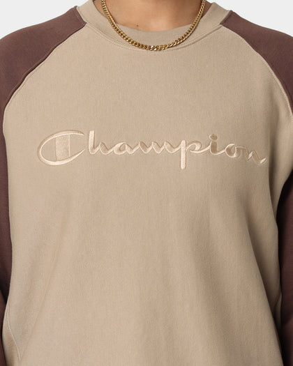 Champion Reverse Weave Raglan Crew Country Walnut