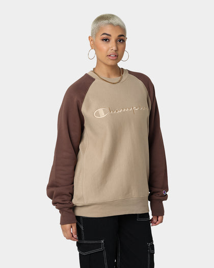 Champion Reverse Weave Raglan Crew Country Walnut