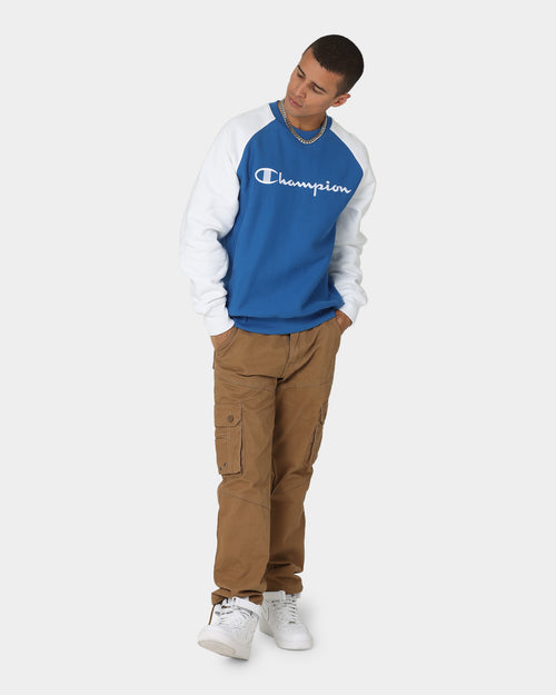 Champion Reverse Weave Raglan Crew Living In Blue