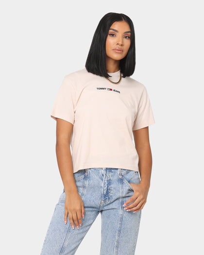 Tommy Jeans Women's Linear Logo T-Shirt Smooth Stone