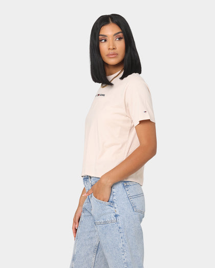 Tommy Jeans Women's Linear Logo T-Shirt Smooth Stone