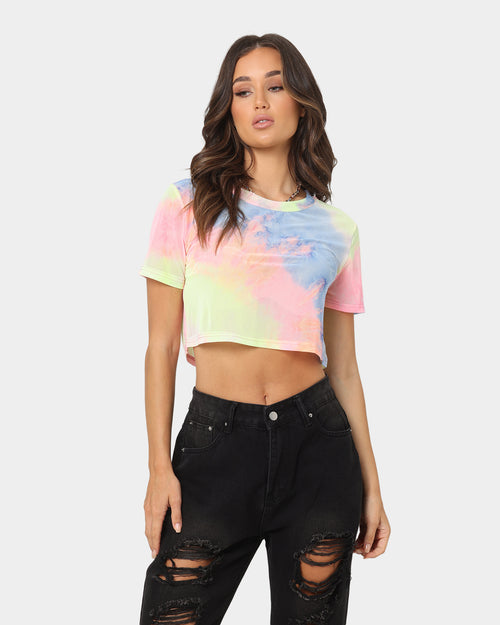 XXIII Women's Eliana Rainbow Mesh Crop Rainbow