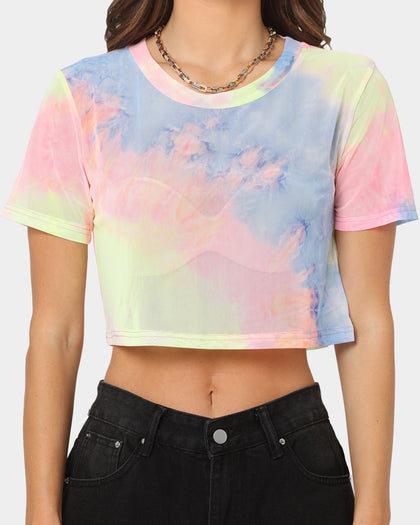 XXIII Women's Eliana Rainbow Mesh Crop Rainbow