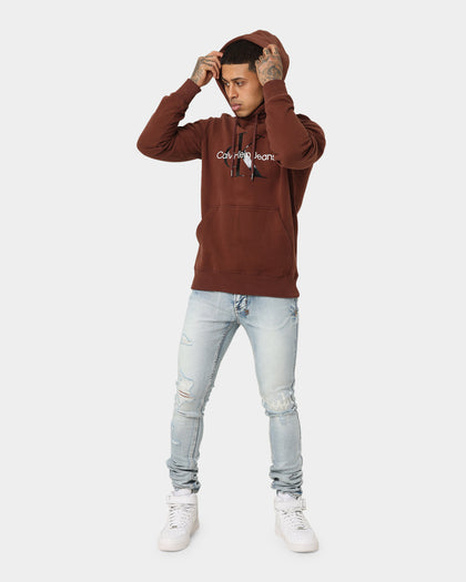 Calvin Klein Monogram Hoodie Dark Brown/Black