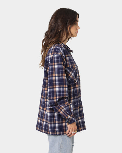 XXIII Soren Plaid Bomber Jacket Blue