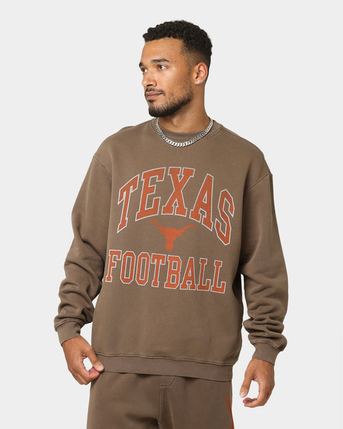 National Collegiate Athletic Association Texas Longhorns Vintage Arch Crewneck Washed Chocolate