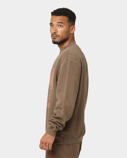 National Collegiate Athletic Association Texas Longhorns Vintage Arch Crewneck Washed Chocolate