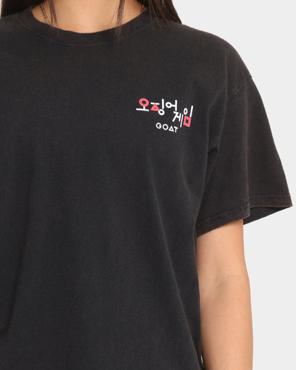Goat Crew X Squid Game Gun Vintage T-Shirt Black Wash