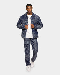 XXIII Cashel Paisley Denim Jacket Blue