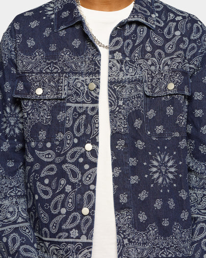 XXIII Cashel Paisley Denim Jacket Blue