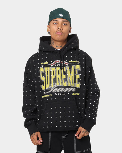 Supreme Rhinestone Hoodie Sweatshirt Black