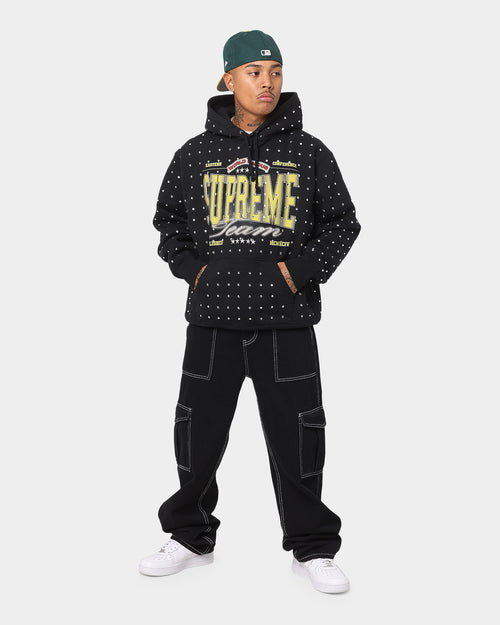 Supreme Rhinestone Hoodie Sweatshirt Black