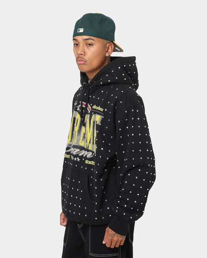 Supreme Rhinestone Hoodie Sweatshirt Black