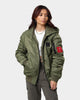 Carre Ultilitaire Hooded Bomber Jacket Khaki Green