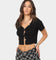 XXIII Women's Dahlia Button Up Crop Black
