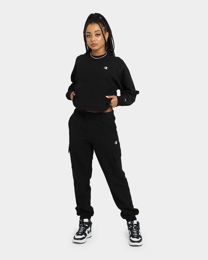 Champion Women's Flatback Rib Crewneck Black