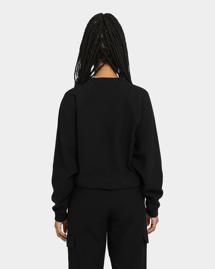 Champion Women's Flatback Rib Crewneck Black