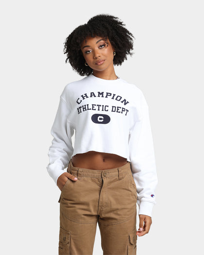 Champion Women's RB Archive Cropped Crewneck White