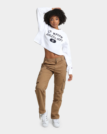 Champion Women's RB Archive Cropped Crewneck White
