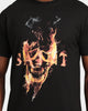 Saint Morta Fire Skull T-Shirt Black Wash