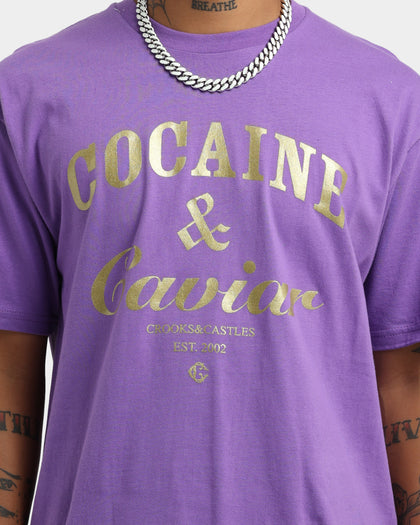 Crooks & Castles Cocaine & Caviar Short Sleeve T-Shirt Purple