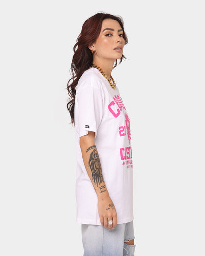 Crooks & Castles Fairfax Varsity T-Shirt White/Hot Pink