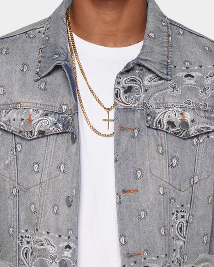 XXIII Turine Paisley Denim Jacket Blue