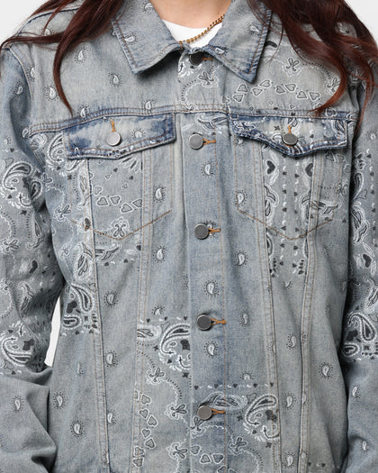 XXIII Turine Paisley Denim Jacket Blue
