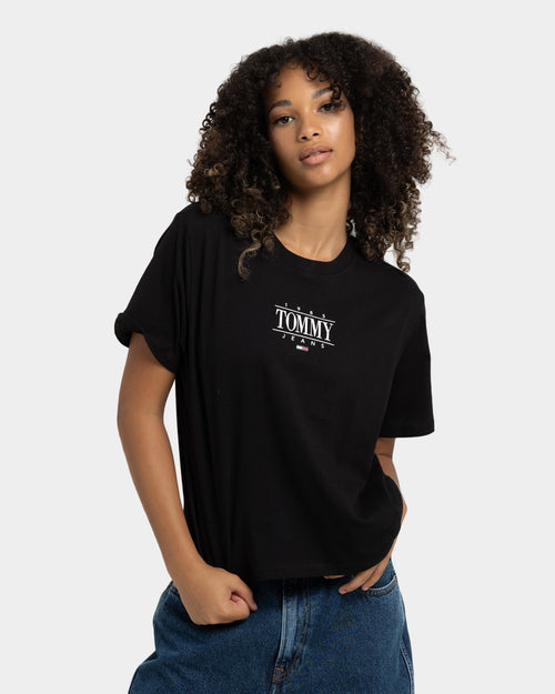 Tommy Jeans Women's Essential Logo Crop T-Shirt Black