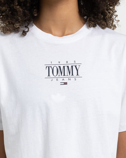 Tommy Jeans Women's Essential Logo Crop T-Shirt White
