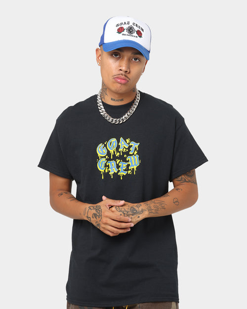 Goat Crew Drip Logo T-Shirt Black/Blue/Yellow