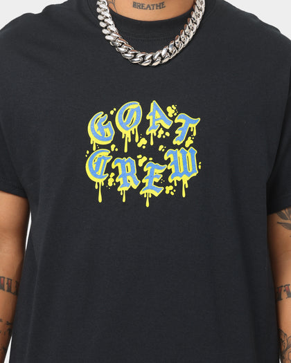 Goat Crew Drip Logo T-Shirt Black/Blue/Yellow