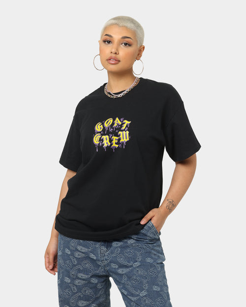 Goat Crew Drip Logo T-Shirt Black/Yellow/Purple