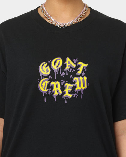 Goat Crew Drip Logo T-Shirt Black/Yellow/Purple