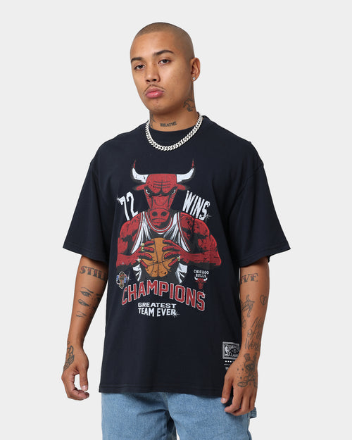 Mitchell & Ness Chicago Bulls 72 Wins Vintage T-Shirt Faded Black