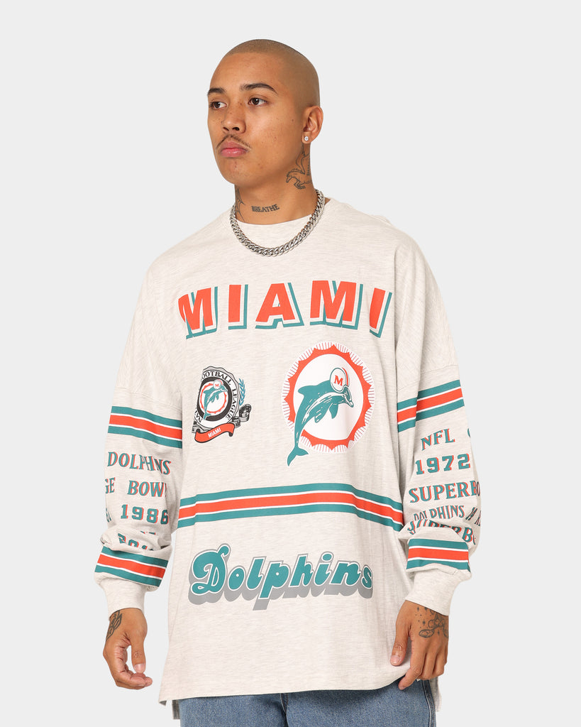 Mitchell & Ness Miami Dolphins 17-0 Long Sleeve T-Shirt White