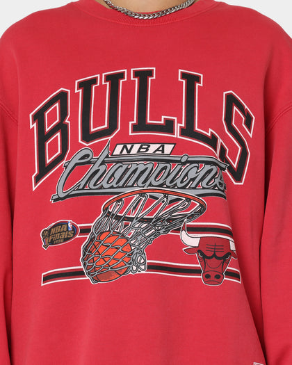 Mitchell & Ness Chicago Bulls Hoop Crewneck Faded Red