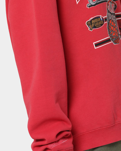 Mitchell & Ness Chicago Bulls Hoop Crewneck Faded Red