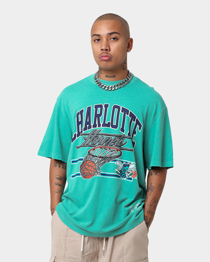 Mitchell & Ness Charlotte Hornets Hoop T-Shirt Faded Teal