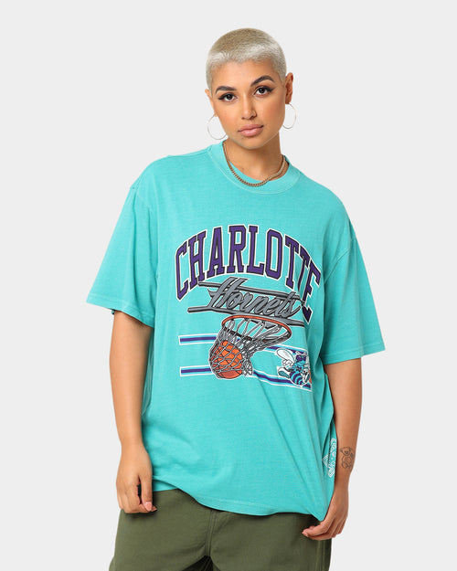 Mitchell & Ness Charlotte Hornets Hoop T-Shirt Faded Teal