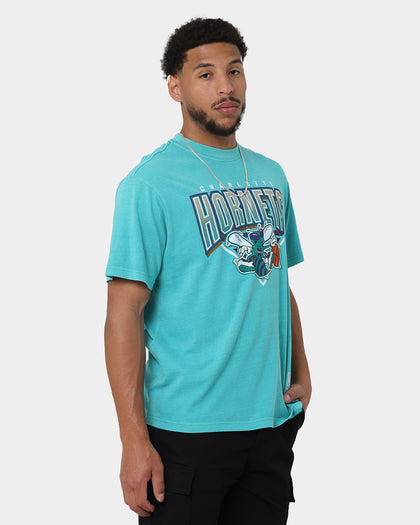 Mitchell & Ness Charlotte Hornets Metallic Shadow T-Shirt Faded Teal