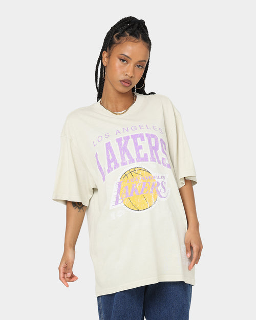 Mitchell & Ness Los Angeles Lakers XL Arch Vintage T-Shirt Faded Khaki